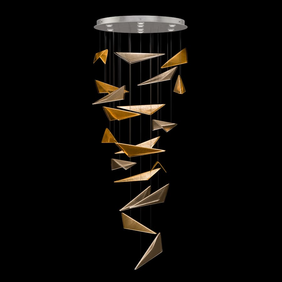 Fine Art Handcrafted Lighting Volo 8 Light 36" Wide x 52" Tall LED Abstract Multi Light Pendant
