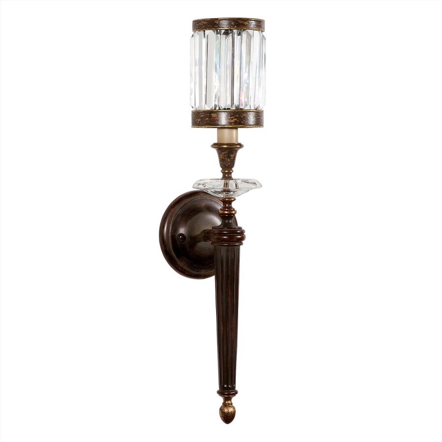 Fine Art Handcrafted Lighting Eaton Place Single-Light Wall Sconce with Channel-Set Crystal Diffuser and Crystal Accents