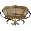 Fine Art Handcrafted Lighting Beveled Arcs Gold 26" Diameter Two-Light Flush Mount Beveled Crystal Ceiling Fixture