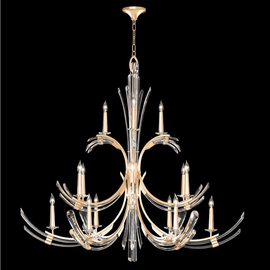 Fine Art Handcrafted Lighting Trevi 15 Light 56" Wide Crystal Abstract Chandelier