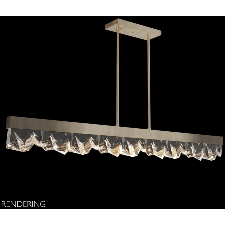 Fine Art Handcrafted Lighting Strata 55" Wide LED Crystal Linear Pendant