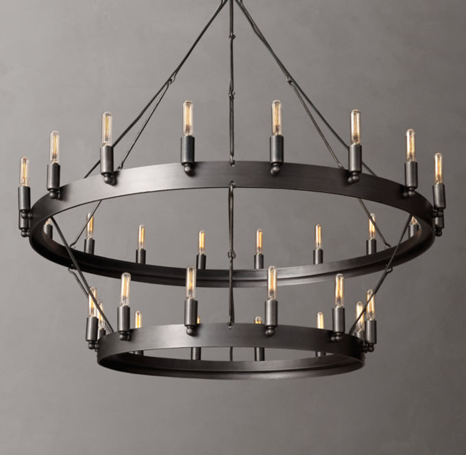 Forged Iron Filament Tier Chandelier