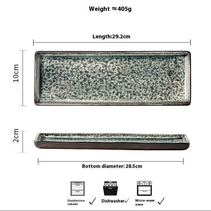 Frostwave Crackle-Glaze Sashimi Plate