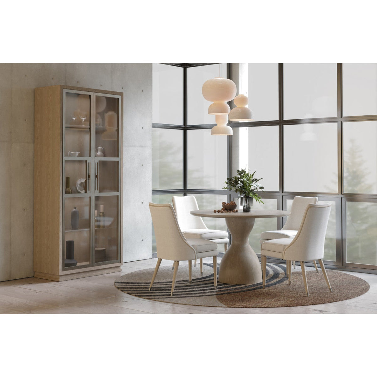 Jonathan Charles Shoal Linen & Grass Cloth Side Chair (500429-SC-C005-F058) - Set of 2