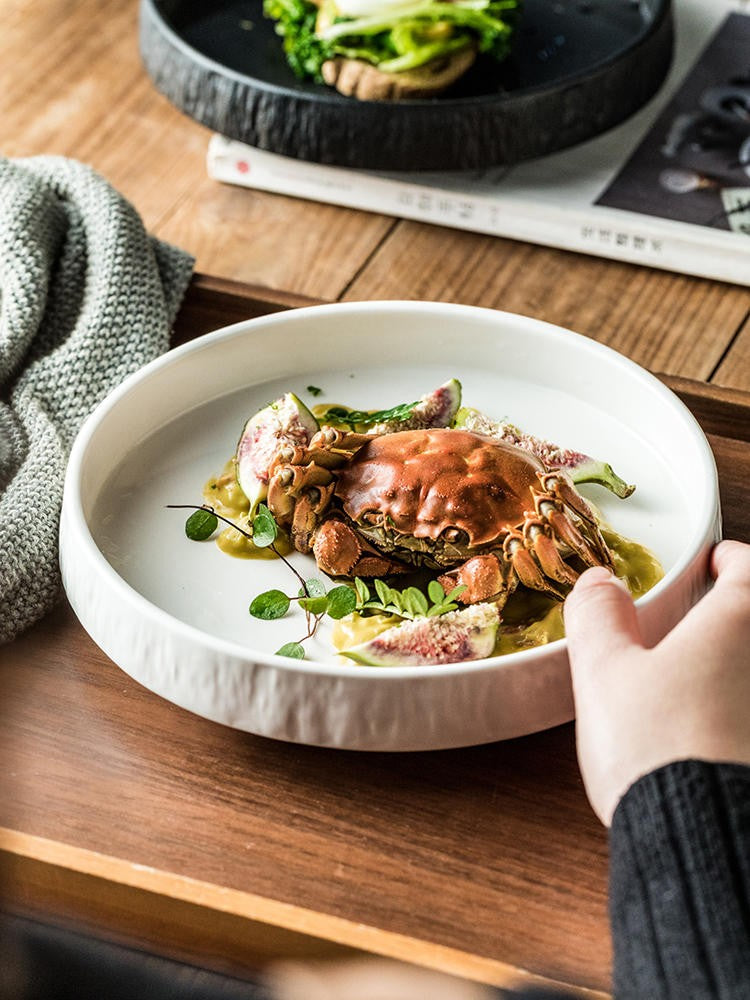 Golden Drift Ceramic Serving Plate