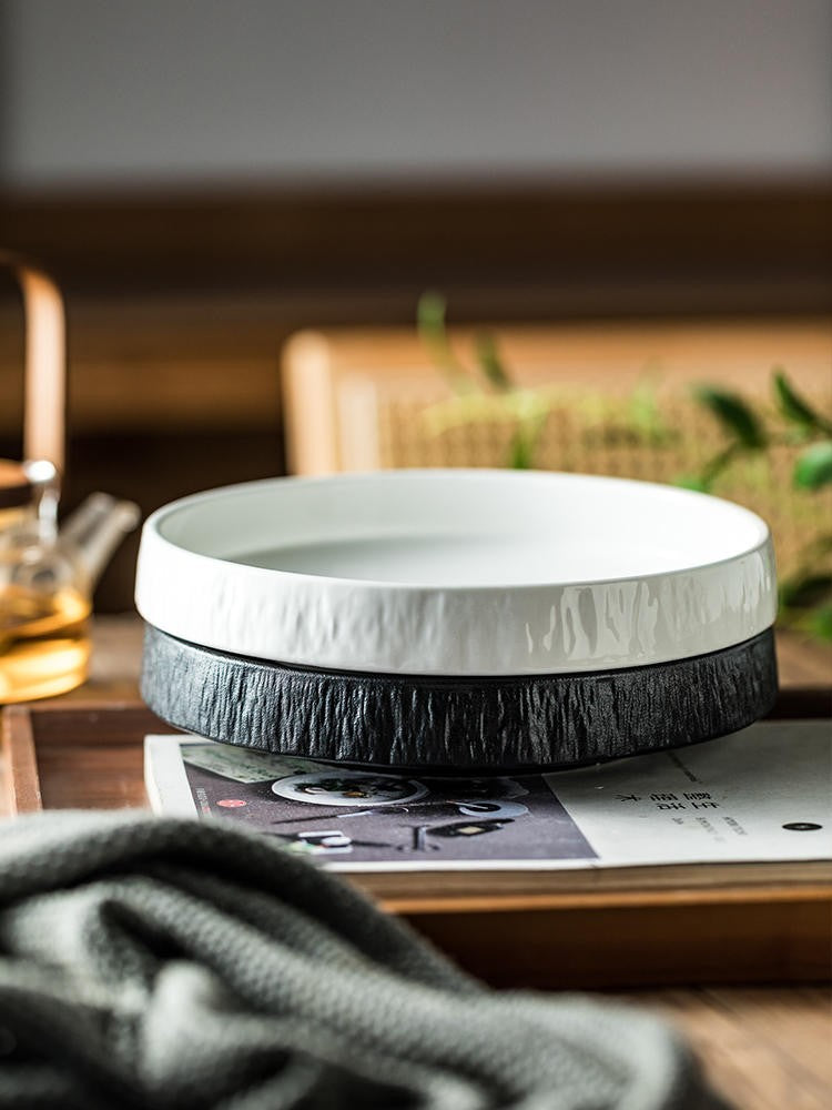 Golden Drift Ceramic Serving Plate