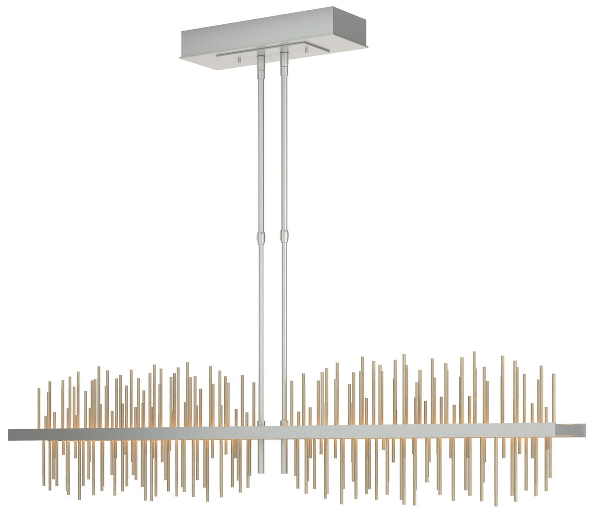Gossamer 51.9" Vintage Platinum & Soft Gold Long LED Pendant
