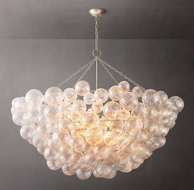 Grand Rippled Orb Halo Chandelier