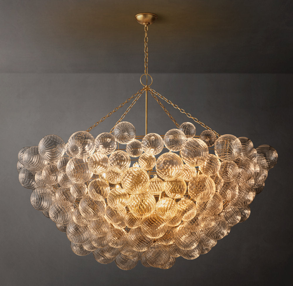 Grand Rippled Orb Halo Chandelier