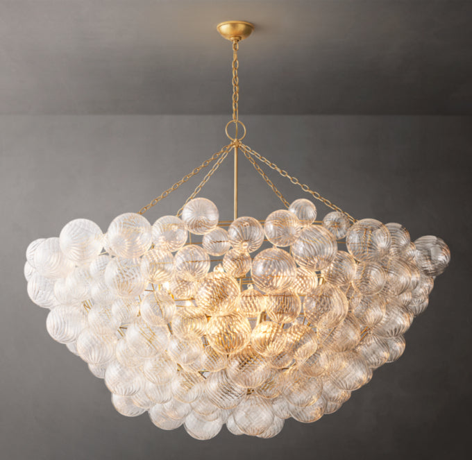 Grand Rippled Orb Halo Chandelier