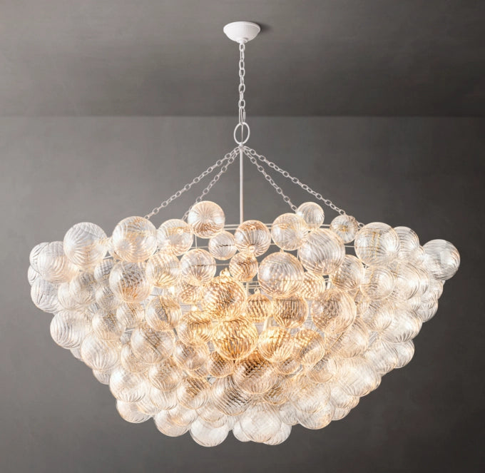 Grand Rippled Orb Halo Chandelier