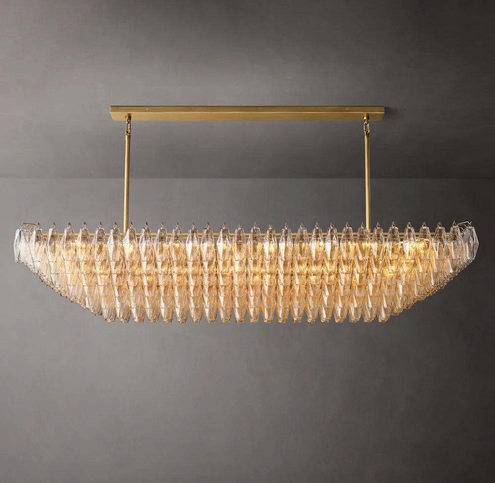 Grand Tiered Clear Glass Island Chandelier