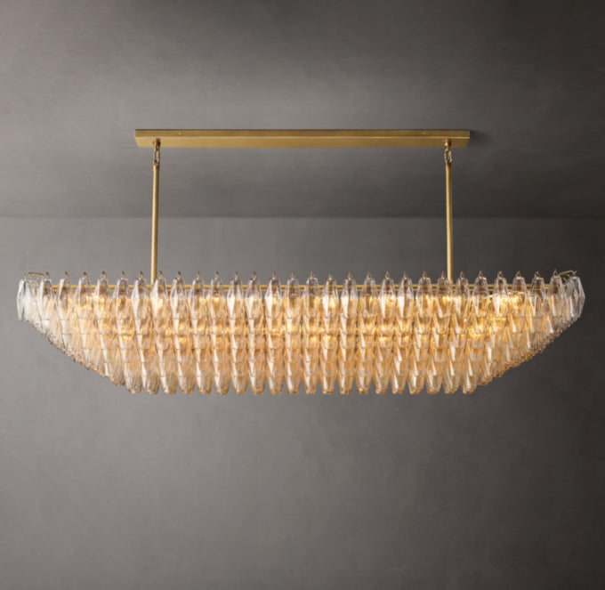 Grand Tiered Clear Glass Island Chandelier
