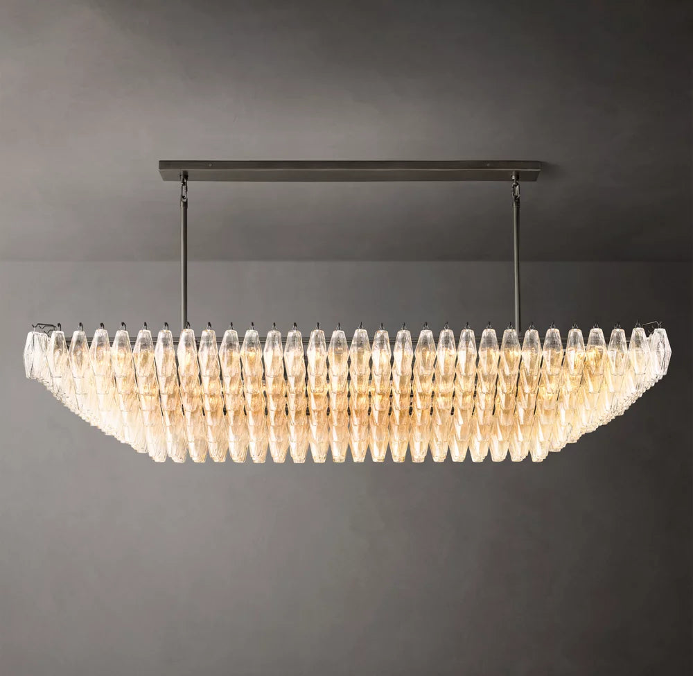 Grand Tiered Clear Glass Island Chandelier