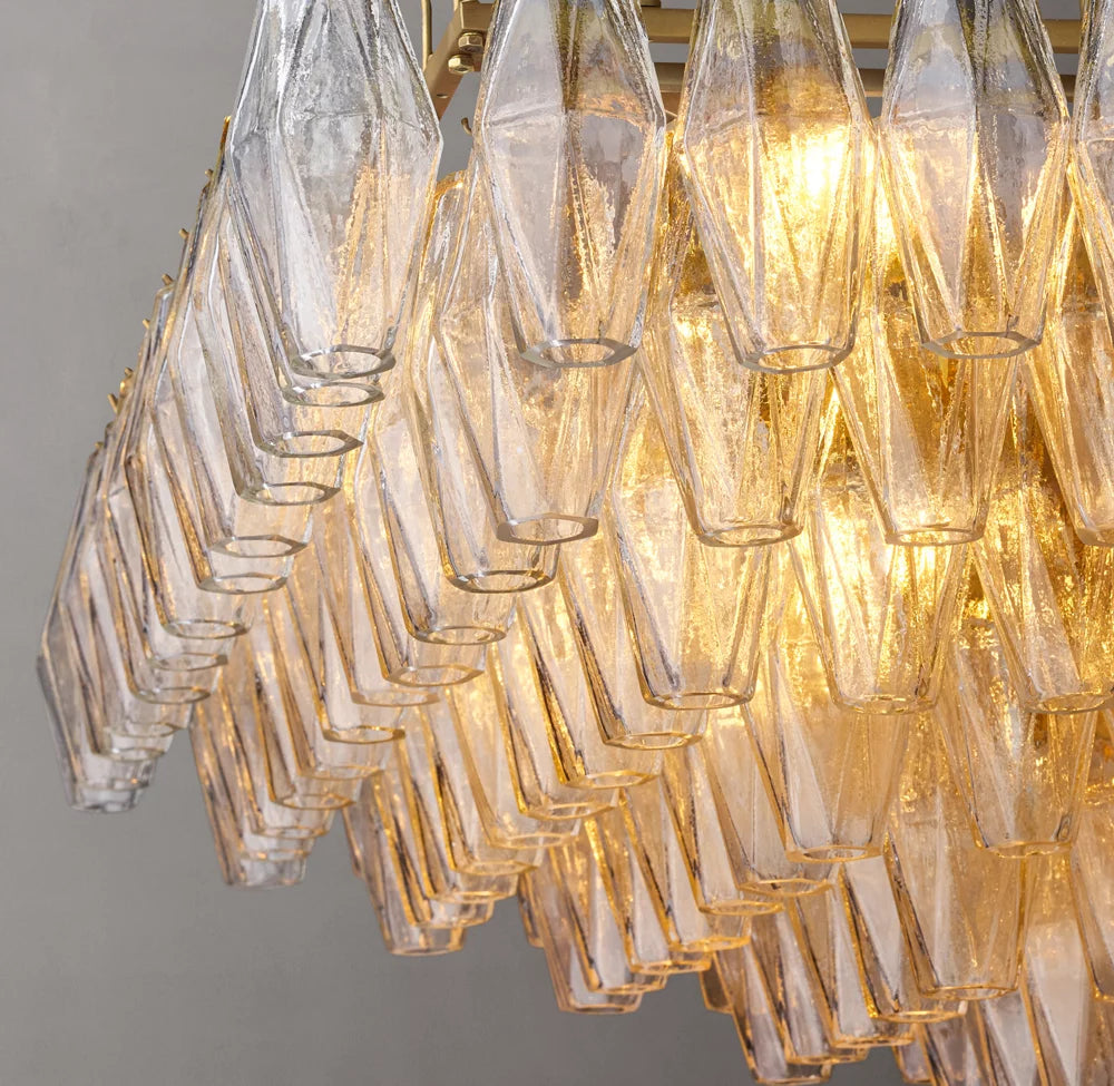 Grand Tiered Clear Glass Island Chandelier