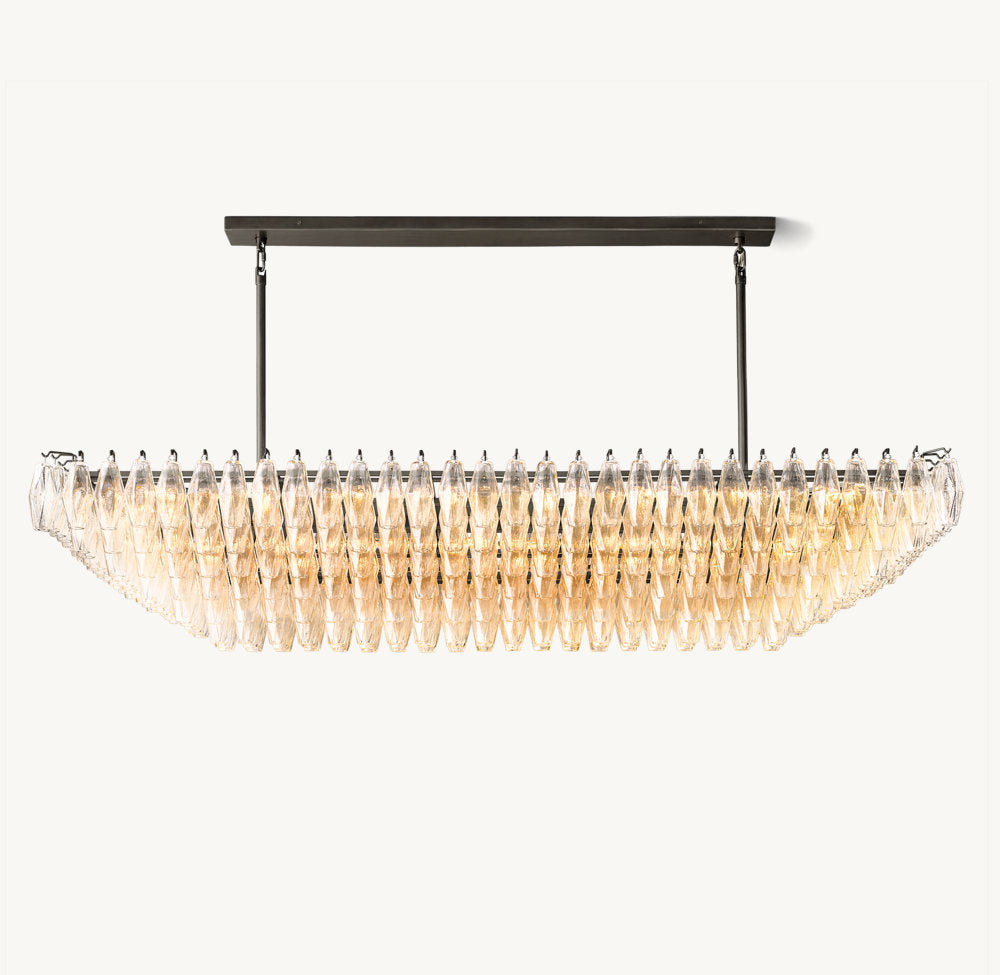 Grand Tiered Clear Glass Island Chandelier