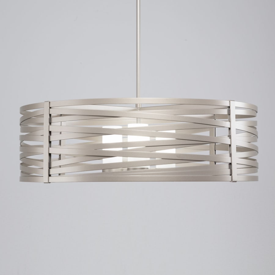 Hammerton Studio Tempest 4 Light 36" Wide LED Drum Chandelier - with Frosted Glass Inner Shades and Finished to Match Outer Metal Shade