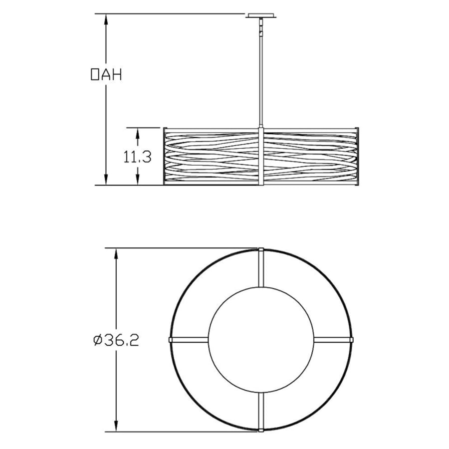 Hammerton Studio Tempest 4 Light 36" Wide Drum Chandelier - Medium (E26) with Finished to Match Metal Shade