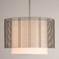 Hammerton Studio Downtown Mesh 4 Light 19" Wide Cage Full Sized Single Pendant - Medium (E26) with White Linen Inner and Finished to Match Metal Outer Shade