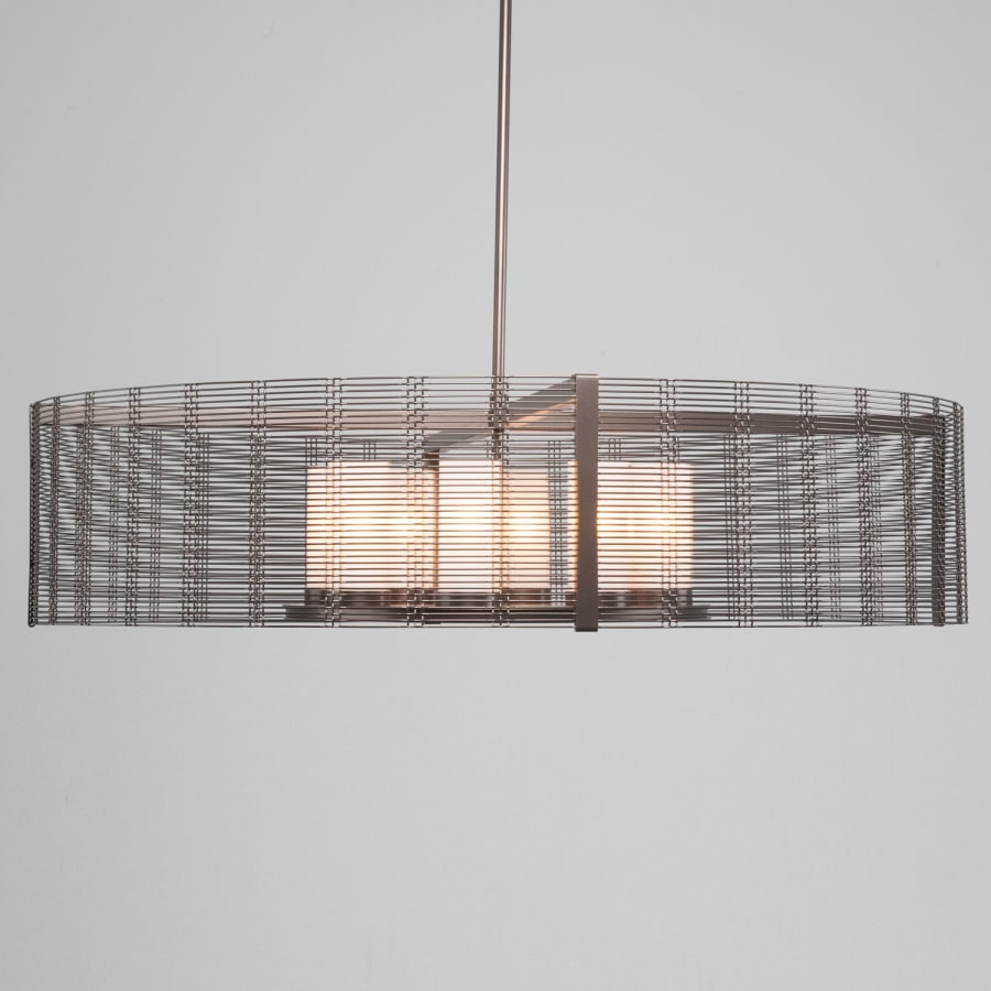 Hammerton Studio Downtown Mesh 8 Light 48" Wide LED Drum Chandelier - with Frosted Glass Inner Shades and Finished to Match Outer Metal Shade