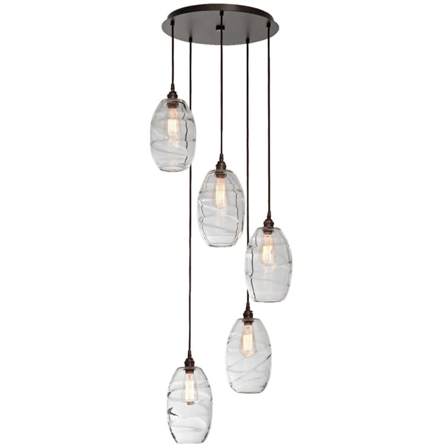 Hammerton Studio Ellisse 18" Wide Artisan Crafted 5 Light Optic Glass Pendant
