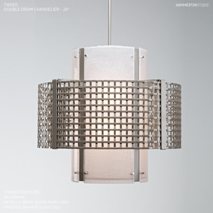 Hammerton Studio Tweed 4 Light 24" Wide Chandelier - Medium (E26) with Frosted Granite Glass Shade