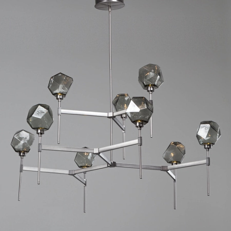 Hammerton Studio Gem 55" Wide 9 Light Hand Blown Glass LED 2 Tier Chandelier