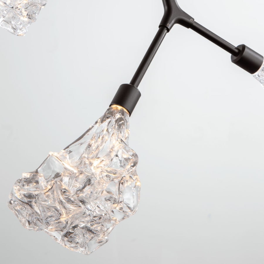 Hammerton Studio Blossom 32" Wide 8 Light LED Abstract Chandelier with Clear Blossom Blown Glass Shades