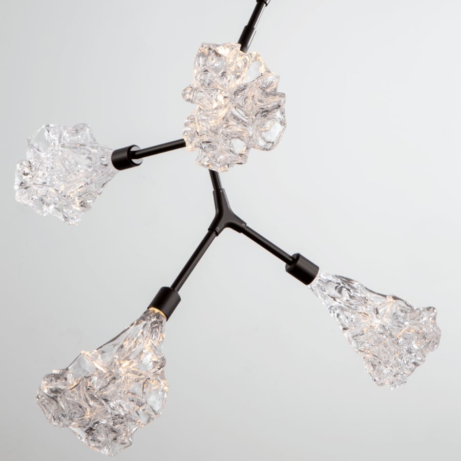Hammerton Studio Blossom 32" Wide 8 Light LED Abstract Chandelier with Clear Blossom Blown Glass Shades