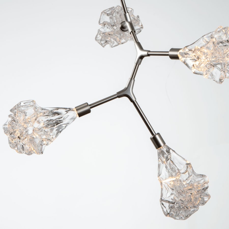 Hammerton Studio Blossom 32" Wide 8 Light LED Abstract Chandelier with Clear Blossom Blown Glass Shades