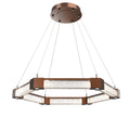 Hammerton Studio Axis 35" Wide LED Ring Chandelier with Glacier Clear Glass Shades