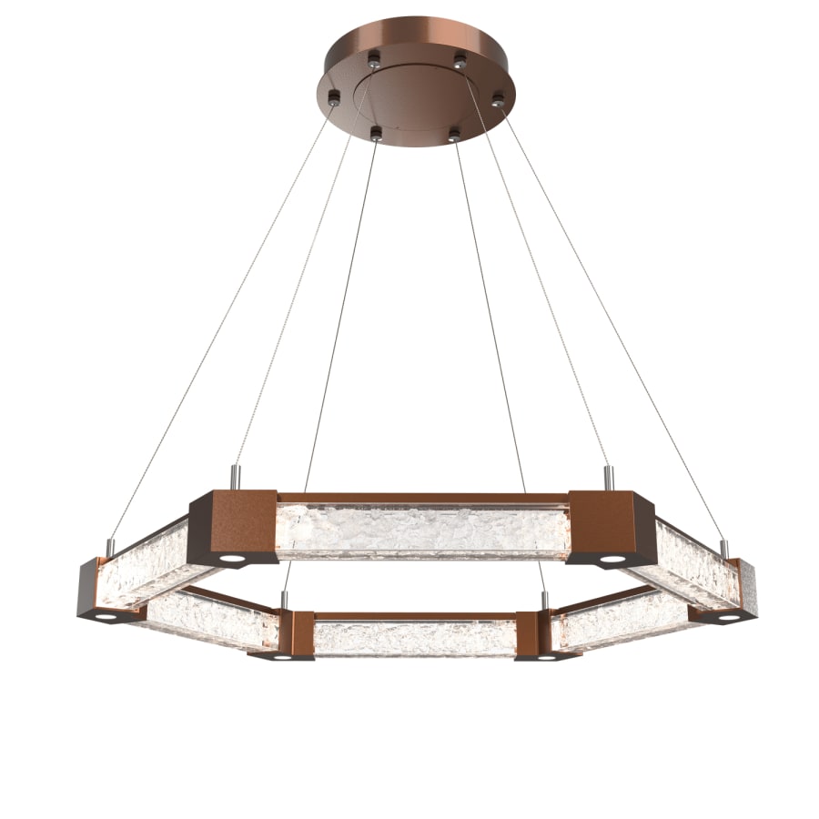 Hammerton Studio Axis 35" Wide LED Ring Chandelier with Glacier Clear Glass Shades