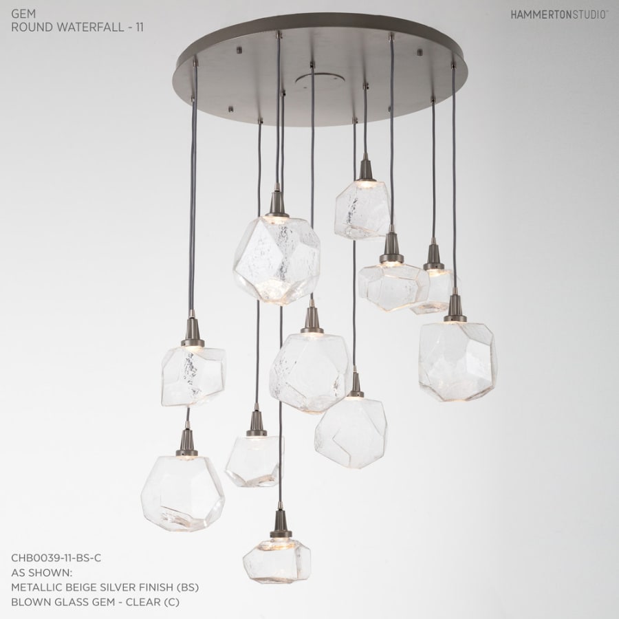 Hammerton Studio Gem 35" Wide 11 Light Hand Blown Glass LED Pendant