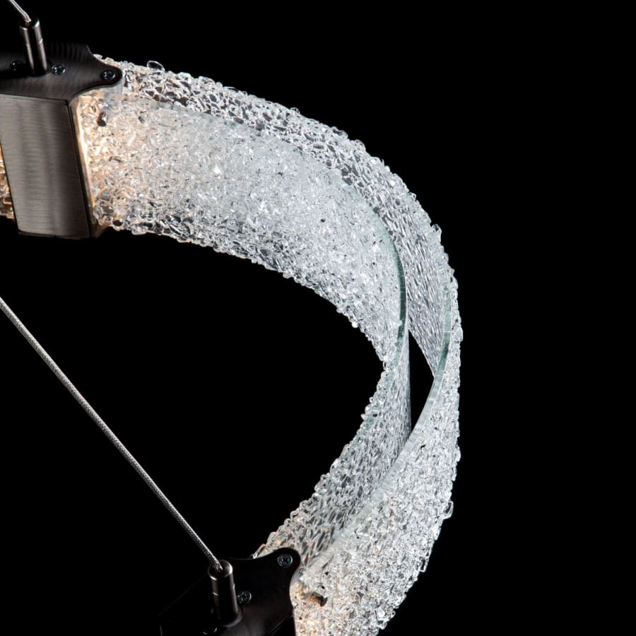 Hammerton Studio Parallel 48" Wide Artisan Crafted LED Chandelier with Hand Textured Glass