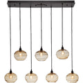 Hammerton Studio Coppa 48" Wide Artisan Crafted Optic Glass 5 Light Linear Pendant