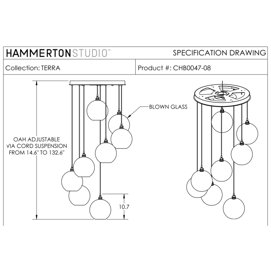 Hammerton Studio Terra 8 Light 31" Multi Light Pendant