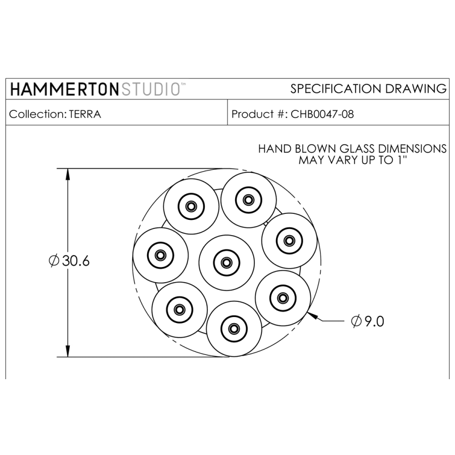 Hammerton Studio Terra 8 Light 31" Multi Light Pendant