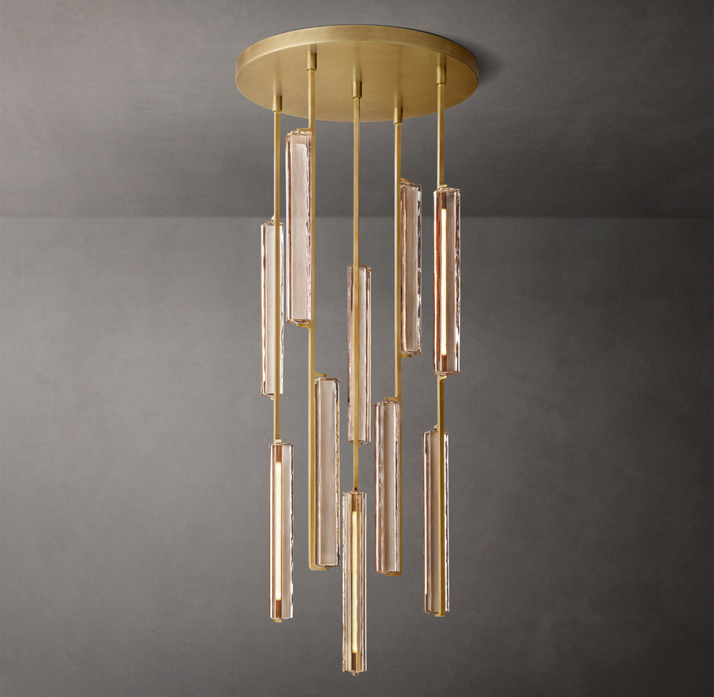 Hand-Polished Crystal Prism Chandelier