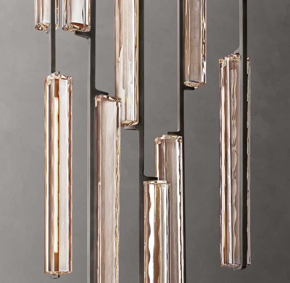 Hand-Polished Crystal Prism Chandelier