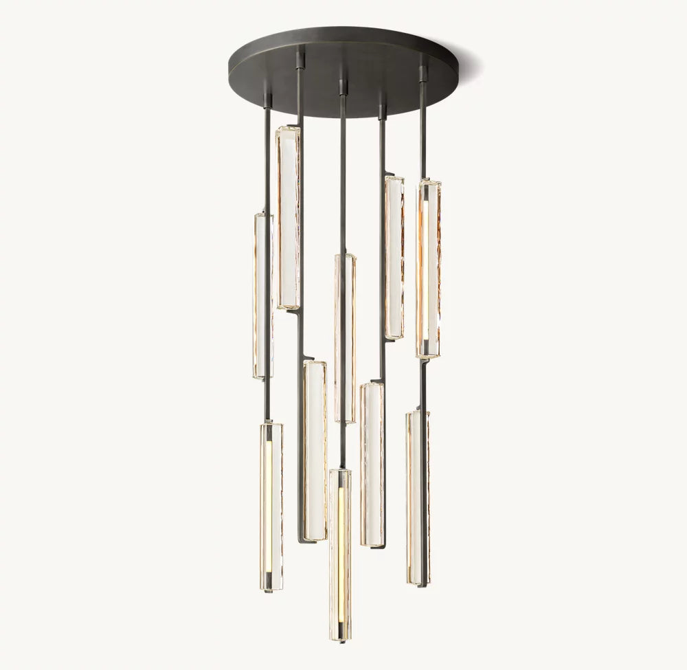 Hand-Polished Crystal Prism Chandelier