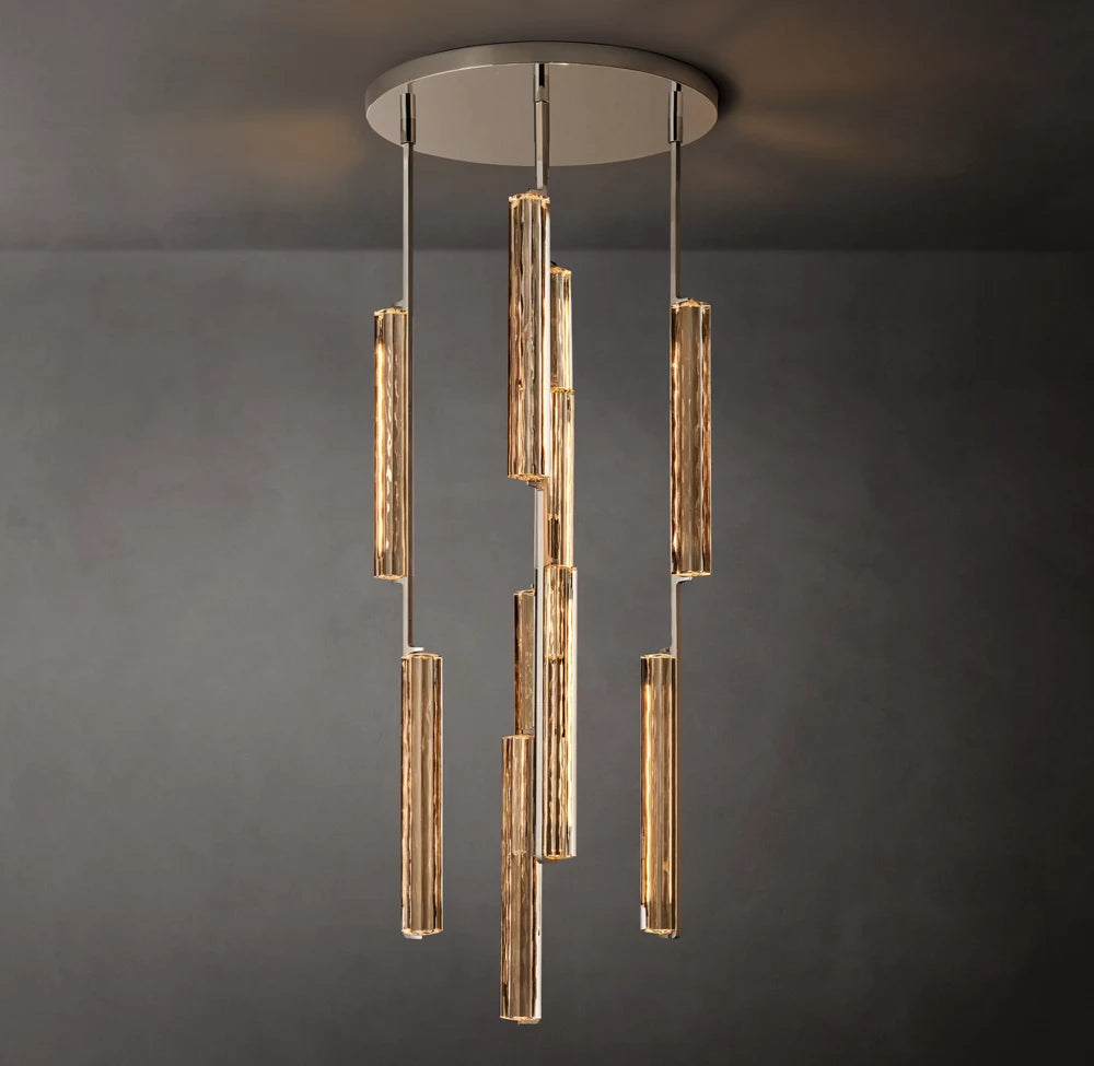 Hand-Polished Crystal Prism Chandelier