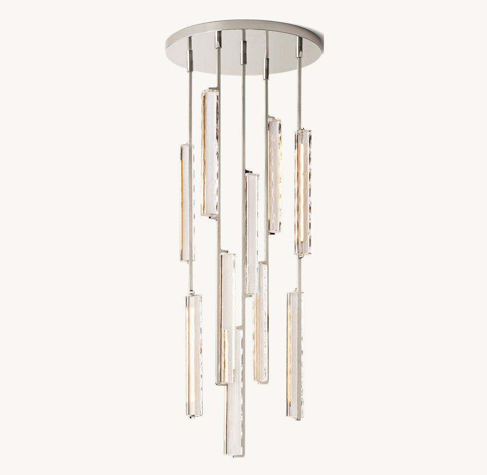 Hand-Polished Crystal Prism Chandelier