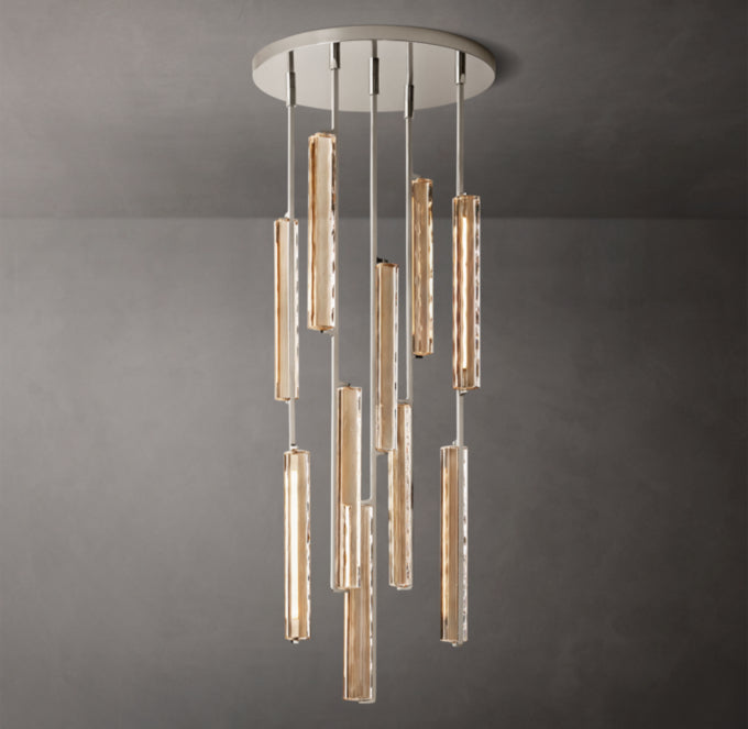 Hand-Polished Crystal Prism Chandelier