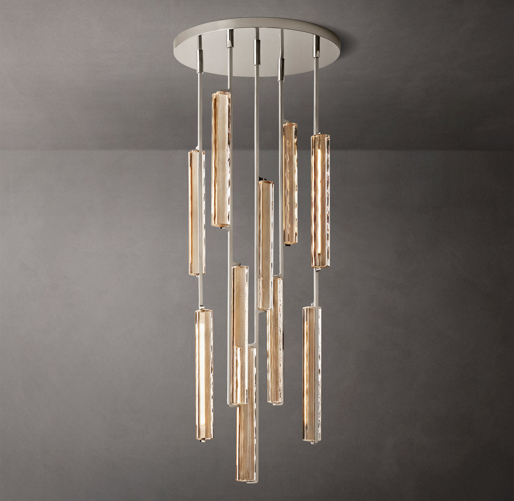 Hand-Polished Crystal Prism Chandelier