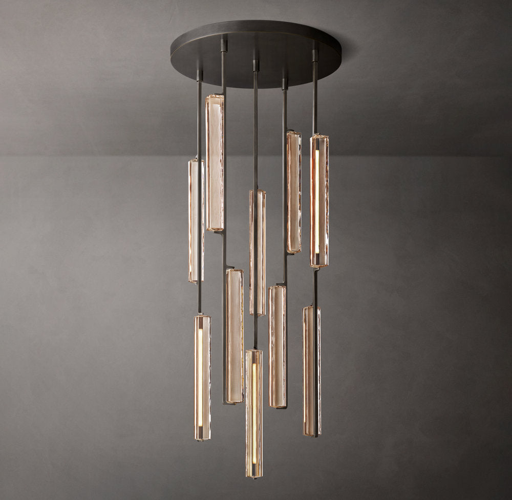 Hand-Polished Crystal Prism Chandelier