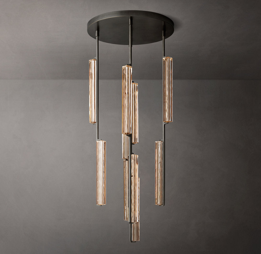 Hand-Polished Crystal Prism Chandelier