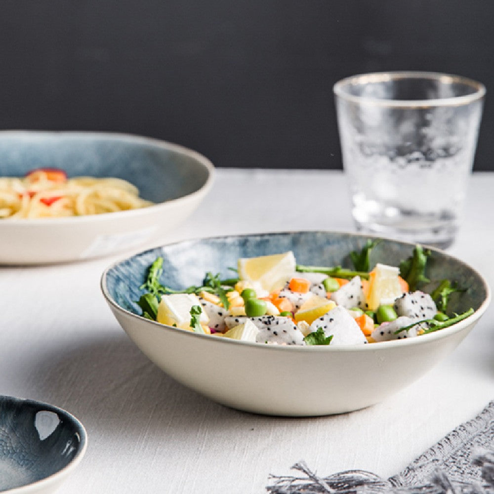 Hearththread Crackle Glaze Salad Bowl