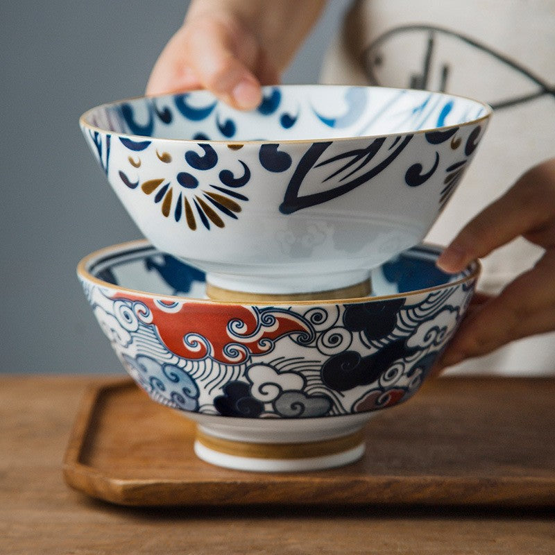 Horizon Bloom Hand-Painted Ramen Bowl
