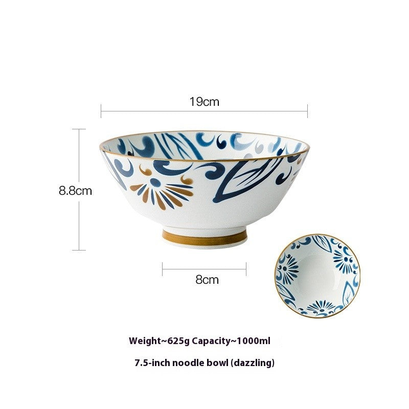 Horizon Bloom Hand-Painted Ramen Bowl