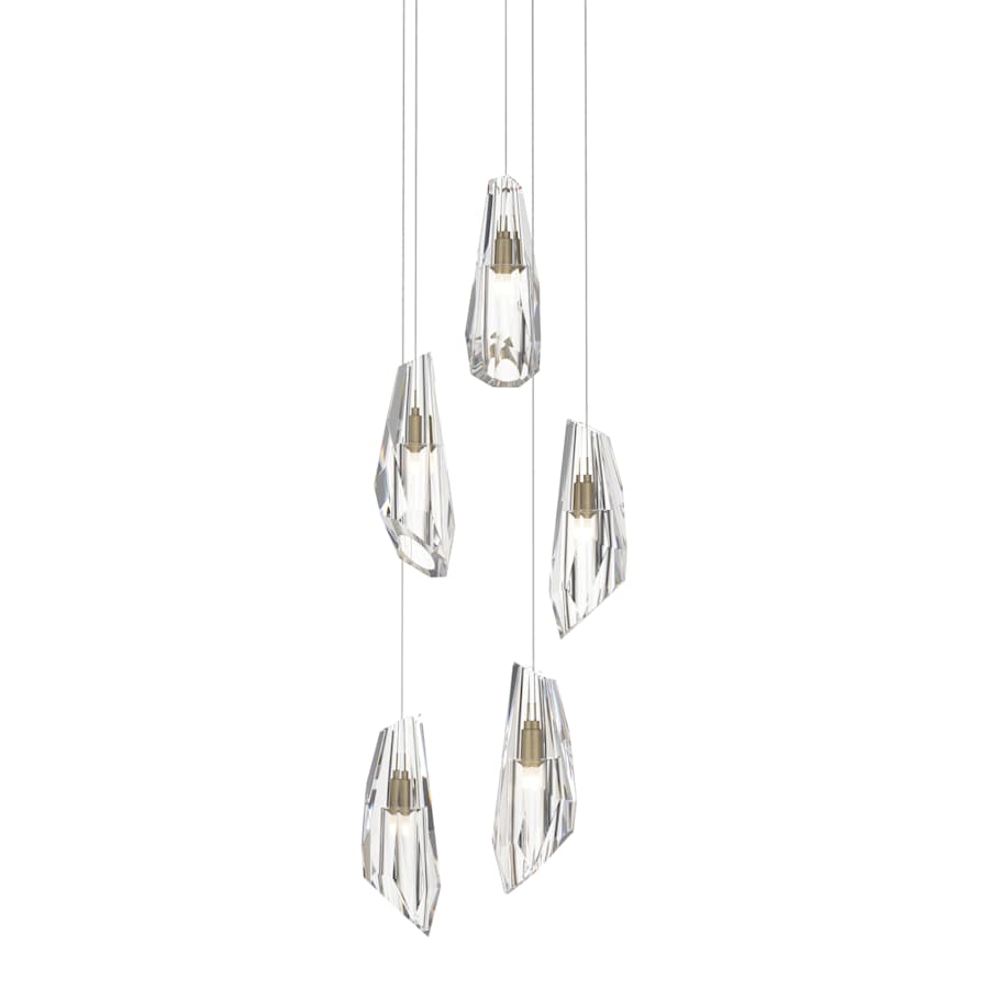 Hubbardton Forge Luma 5 Light 15" Wide Crystal Multi Light Pendant
